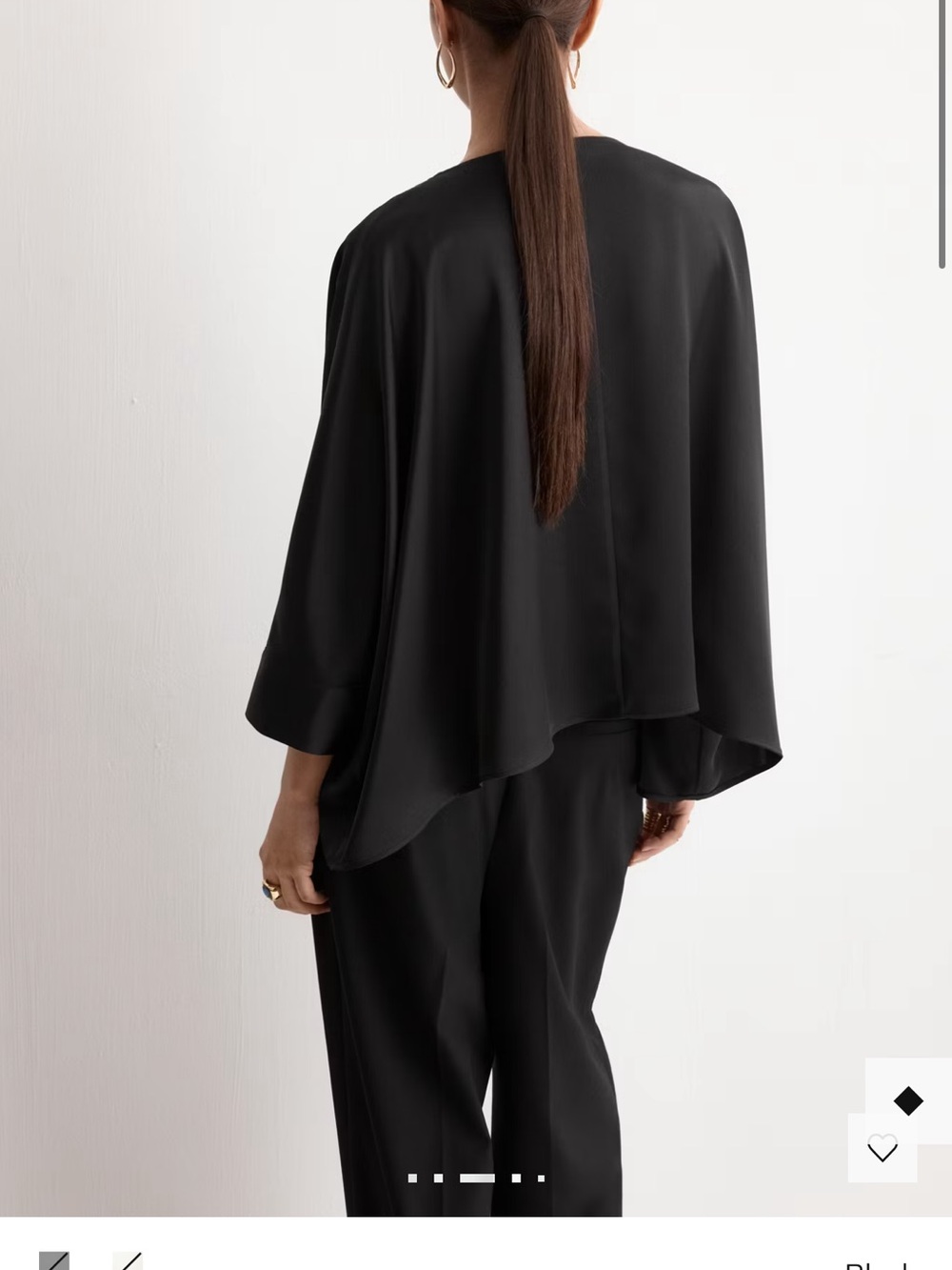 NWT Ruched satin blouse - Picture 4 of 6